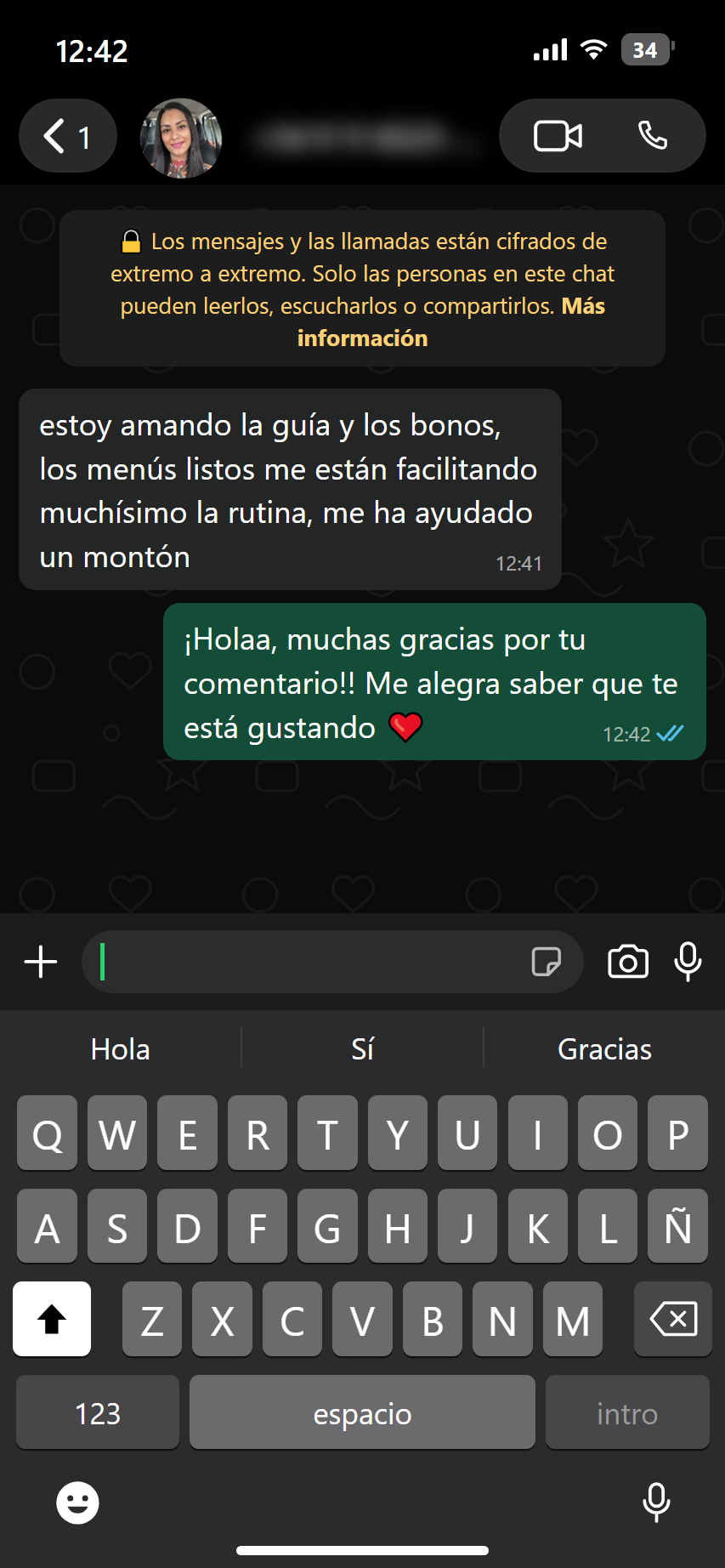 Testimonio de mamá por WhatsApp 3