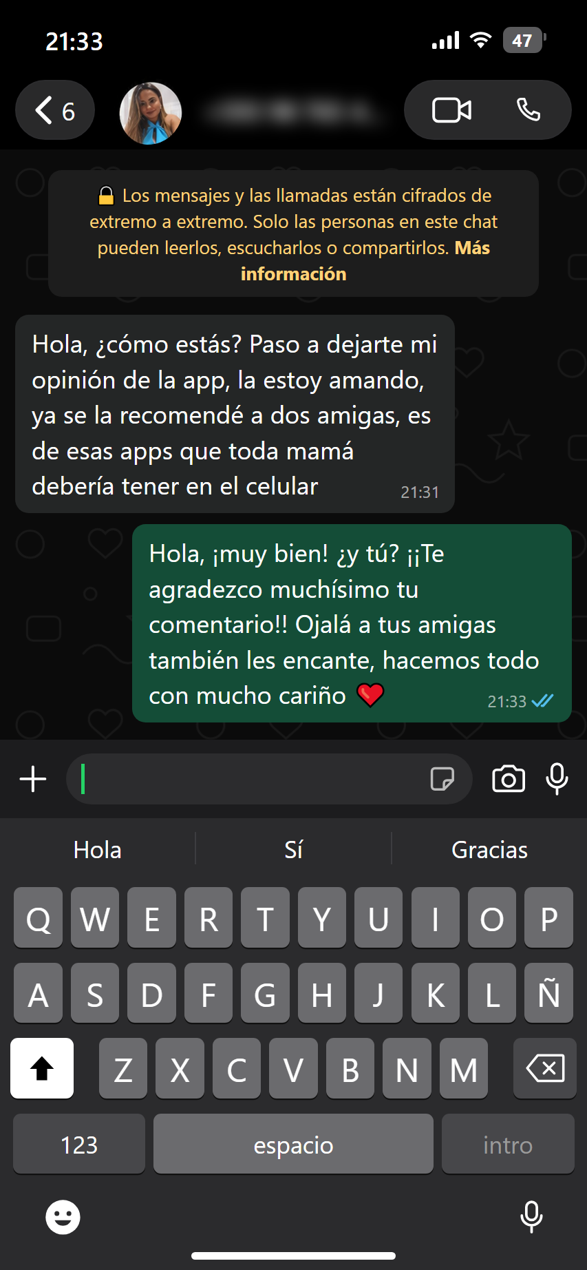 Testimonio de mamá por WhatsApp 6